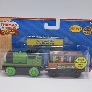 Percy and the Storybook Car Sodor Library Thomas & Friends Wooden Railway New